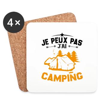 Je peux pas jai camping - Dessous de verre (lot de 4) - blanc - Devant