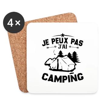 Je peux pas jai camping - Dessous de verre (lot de 4) - blanc - Devant