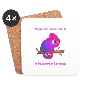 You're one in a chameleon, funny cute valentine's - Coasters (set of 4) - white - Front