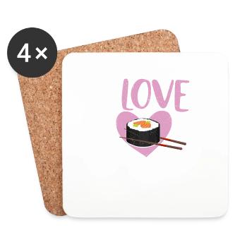 I Love Sushi 2I Love Sushi Japanese Food Japanese - Coasters (set of 4) - white - Front
