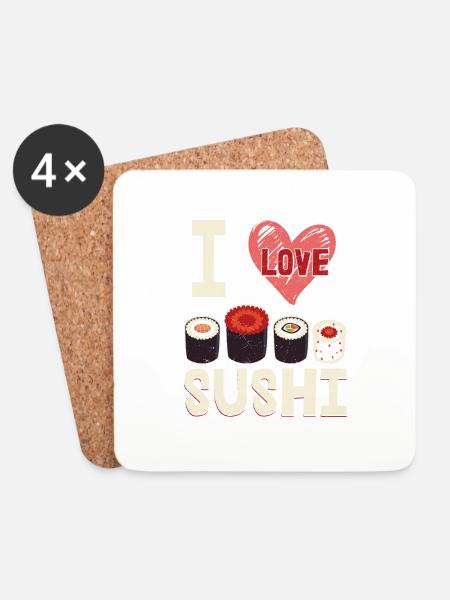 I Love SushiI Love Sushi Japanese Kitchen Japanese - Coasters (set of 4) - white