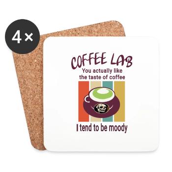 Kaffeetasse mit Meinung - Lustig - Untersetzer (4er-Set) - Weiß - Vorne