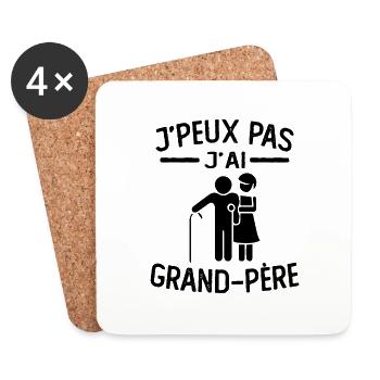 I can't I have grandpa - Coasters (set of 4) - white - Front