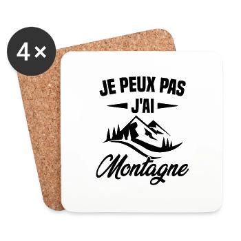 Je Peux Pas J ai Montagne - Dessous de verre (lot de 4) - blanc - Devant