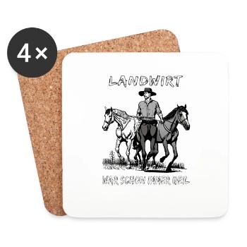 FARMER HAS ALWAYS BEEN HORNY - Coasters (set of 4) - white - Front
