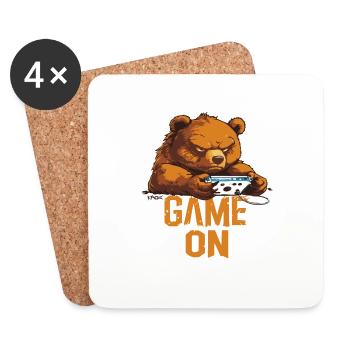 Gamer Bear: Game On - Coasters (set of 4) - white - Front