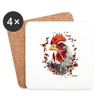 Cracked wall with faucet - Coasters (set of 4) - white - Front