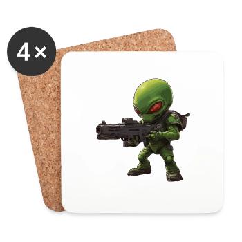Alien - Dessous de verre (lot de 4) - blanc - Devant