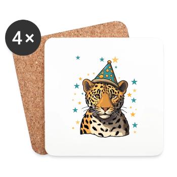 2. Geburtstag Ich bin 2 Jahre alt Leoparde Leopard - Untersetzer (4er-Set) - Weiß - Vorne
