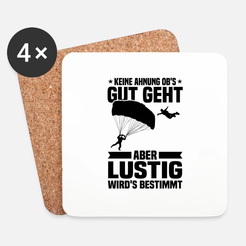 Keine ahnung ob's gut geht Fallschirmspringer - Untersetzer (4er-Set) - Weiß
