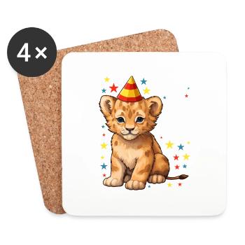 J’ai 6 ans Lion Lion 6e anniversaire - Dessous de verre (lot de 4) - blanc - Devant