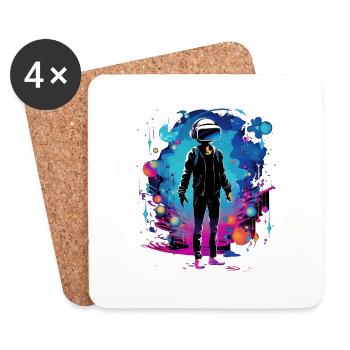 Virtual Reality Explorer: Futuristic Artwork - Coasters (set of 4) - white - Front