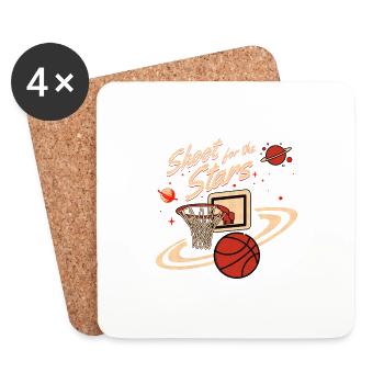 Basketball Shoot for the Stars - Coasters (set of 4) - white - Front