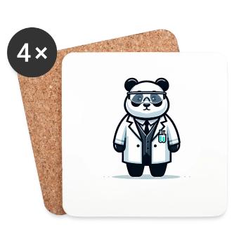 Cute Panda Scientist - Untersetzer (4er-Set) - Weiß - Vorne