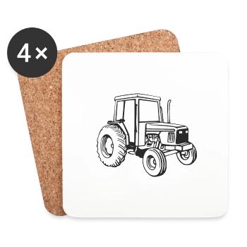 Stirbt der Bauer stirbt das Land Landwirt Bauern - Untersetzer (4er-Set) - Weiß - Vorne