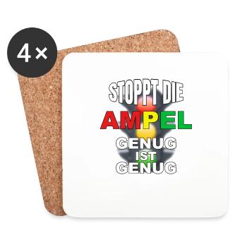Stoppt die Ampel - genug ist genug - Untersetzer (4er-Set) - Weiß - Vorne