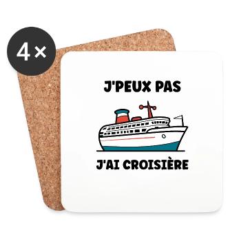 J'peux pas j'ai Croisière - Dessous de verre (lot de 4) - blanc - Devant