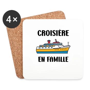 Croisière en famille - Dessous de verre (lot de 4) - blanc - Devant