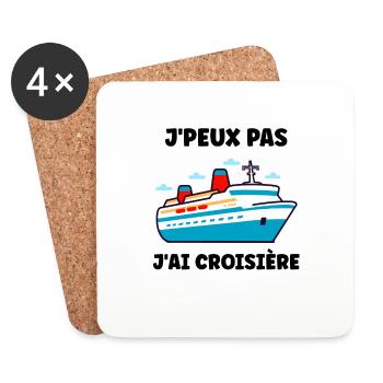 J'peux pas j'ai Croisière - Dessous de verre (lot de 4) - blanc - Devant