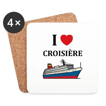 I love Croisière - Dessous de verre (lot de 4) - blanc - Devant