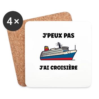 J'peux pas j'ai Croisière - Dessous de verre (lot de 4) - blanc - Devant