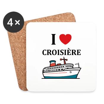 I love Croisière - Dessous de verre (lot de 4) - blanc - Devant