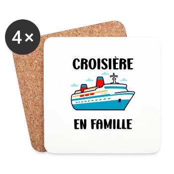 Croisière en famille - Dessous de verre (lot de 4) - blanc - Devant