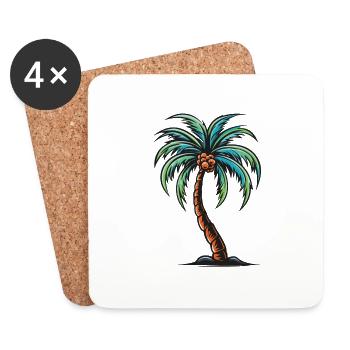 Palme Urlaub Symbol - Untersetzer (4er-Set) - Weiß - Vorne