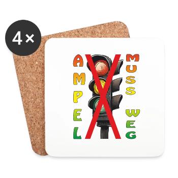 TRAFFIC LIGHTS HAVE TO GO - Coasters (set of 4) - white - Front