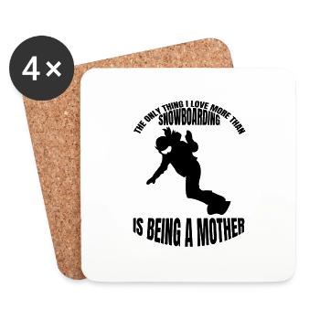 Snowboardfahrer Geschenk Snowboardsport Snowboard - Untersetzer (4er-Set) - Weiß - Vorne