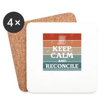 Gardez votre calme et réconciliez la comptabilité CPA Comptable - Dessous de verre (lot de 4) - blanc - Devant