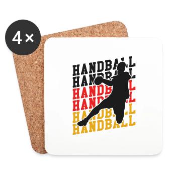 Handball Team Deutschland Flagge Handball Spieler - Untersetzer (4er-Set) - Weiß - Vorne