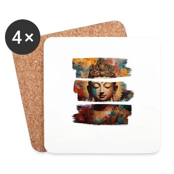 Buddhism Yoga Buddhist Zen Meditation Buddha - Coasters (set of 4) - white - Front