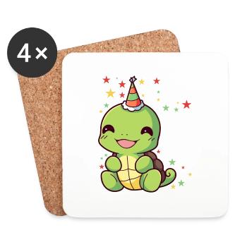 I'm 8 Turtles Turtle 8th Birthday - Coasters (set of 4) - white - Front