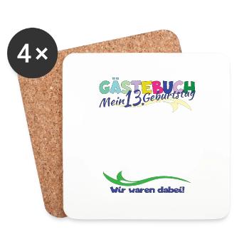 13th Birthday Girl & Boy Guestbook - Coasters (set of 4) - white - Front