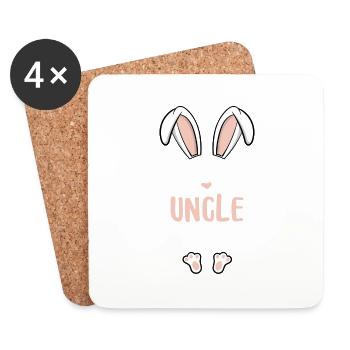 Je suis l’oncle lapin - Dessous de verre (lot de 4) - blanc - Devant