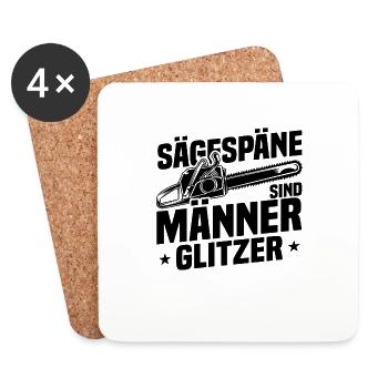 Sägespäne sind Männer Glitzer - Untersetzer (4er-Set) - Weiß - Vorne