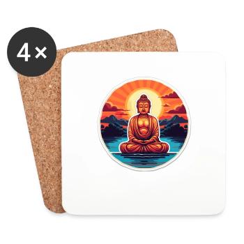 Buddhismus Yoga Buddhist Zen Meditation Buddha - Untersetzer (4er-Set) - Weiß - Vorne