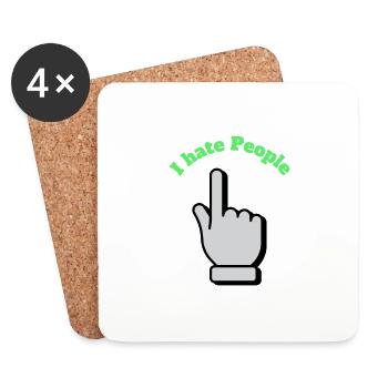 I hate people - Untersetzer (4er-Set) - Weiß - Vorne