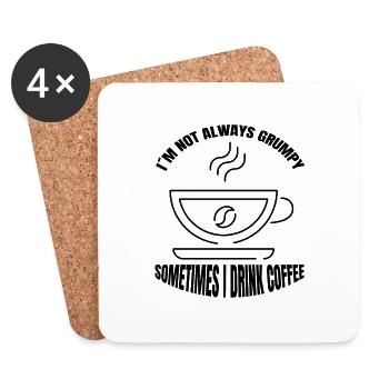Coffee Coffee Cup Coffee Bean Caffeine Gift - Coasters (set of 4) - white - Front