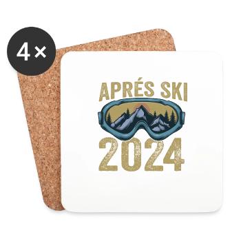 Frohes Skiteam Abenteuer - Untersetzer (4er-Set) - Weiß - Vorne