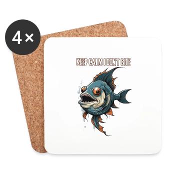 Keep calm I don't bite - Coasters (set of 4) - white - Front