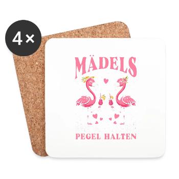 Mädels Egal Was Passiert Pegel Halten - Untersetzer (4er-Set) - Weiß - Vorne