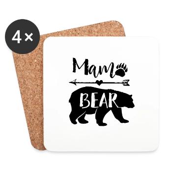 Mama Bear Werdende Mutter Schwangerschaft Mutter - Untersetzer (4er-Set) - Weiß - Vorne
