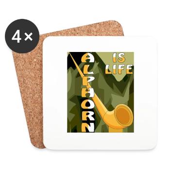 ALPHORN IS LIFE - Coasters (set of 4) - white - Front
