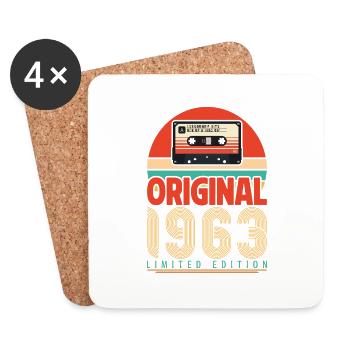 Vintage 1963 Geburtstagsgeschenk. Retro 1963. - Untersetzer (4er-Set) - Weiß - Vorne