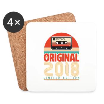 Vintage-Geburtstagsgeschenk 2018. Retro 2018. - Untersetzer (4er-Set) - Weiß - Vorne