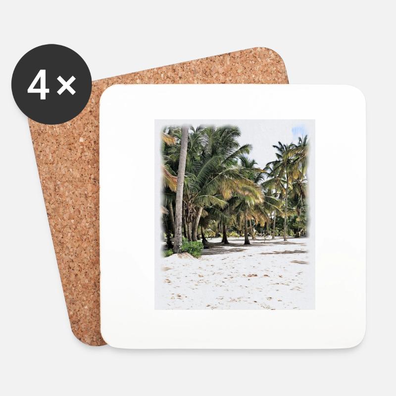 Palmenmeer - Untersetzer (4er-Set) - Weiß