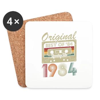 Original 1984 Vintage Birthday Gift Idea - Coasters (set of 4) - white - Front
