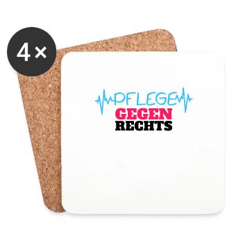 Pflege Gegen Rechts - Untersetzer (4er-Set) - Weiß - Vorne